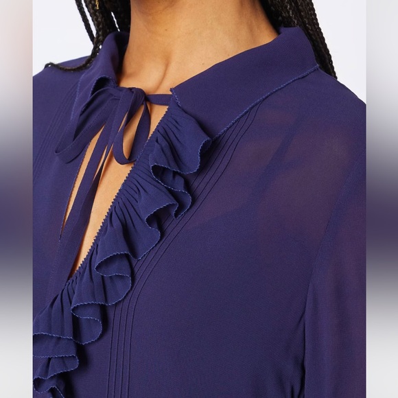 NWT Ted Baker Faithiy long sleeve Midi Dress in dark navy size 2 - Picture 4 of 8